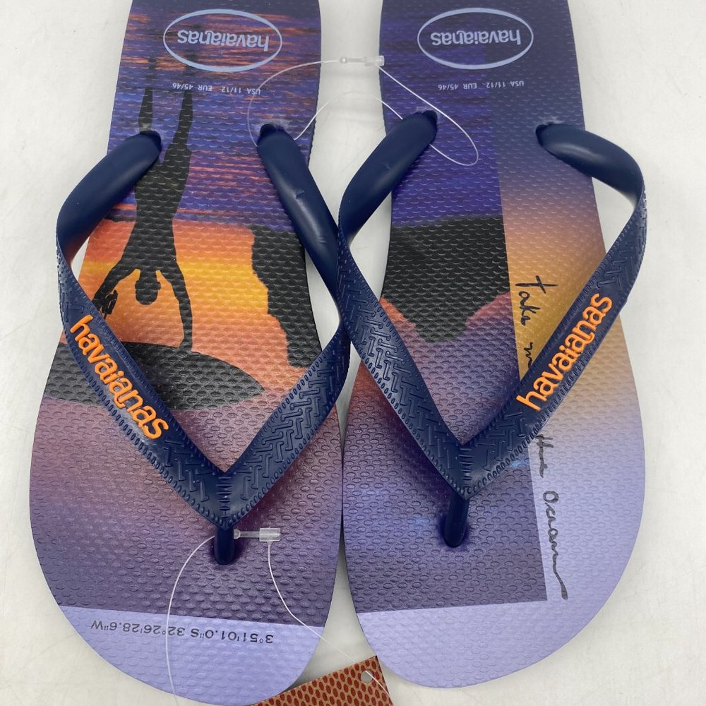 Havaianas Hype Navy Blue Flip Flops Men's Size 11/12 or 13 - Picture 9 of 9